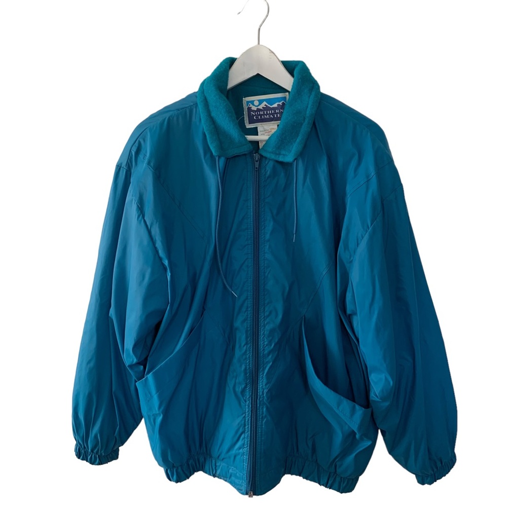 Vintage Northern Climate Women’s Teal Blue Full Zip Coat Size Large Jacket